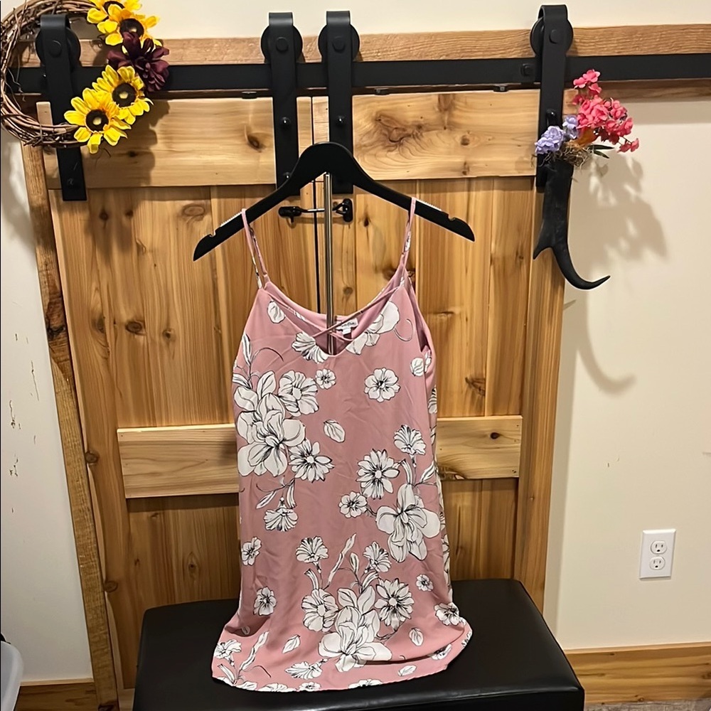 love, Fire Blush and White Floral Midi Dress